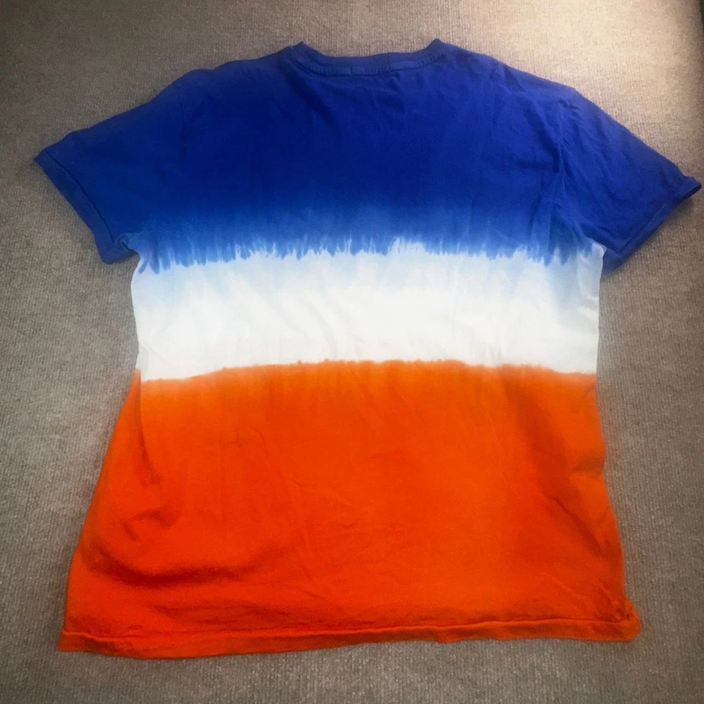 Polo Ralph Lauren Mens Dip Dye T-Shirt Blue White Orange Ombre Pony Logo M